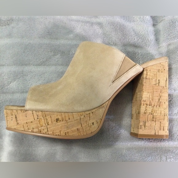 Lisa Vicky Joy Camel Kid Suede Platform Mules Size 9M - Picture 10 of 12